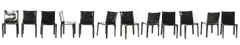 Zwölf Stühle 'Cab 412' by Mario Bellini, 1976, Stahlrohr, schwarzes Leder, schwarzer Kunststoff (Cassina, Mailand), sold Feb 2017