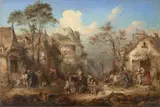 Le retour des conscrits by dit Lanfant de Metz François-Louis Lanfant, Huile sur panneau, sold Sep 2021