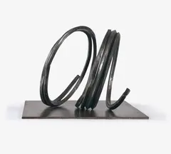 TWO INDETERMINATE LINES by Bernar Venet, 1995, Acier roulé patiné, sold Jun 2021