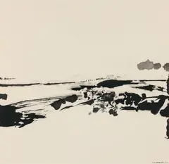 SANS TITRE III by Zao Wou-ki, 1980, Encre de Chine sur papier, sold Jun 2021