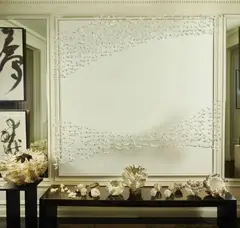 Murmuration by Benjamin Gaumard, 2019, Origamis de papier résiné sur panneau de bois, sold May 2021