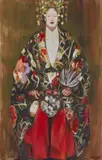 Personnage en tenue de dignitaire japonais by Kenzo Takada, Huile sur toile, sold May 2021