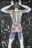 Nu tatoué de dos by Kenzo Takada, Huile sur toile, sold May 2021