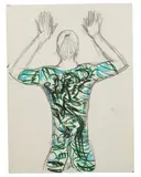 Deux croquis by Kenzo Takada, Crayon et feutre sur papiers, sold May 2021