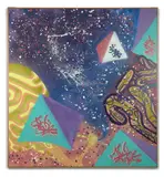 Pryo-sceptive by Kool Koor, 1990, Acrylique et peinture aérosol sur toile, sold Jul 2021