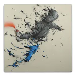 Streets Battles by Brusk, 2014, Peinture aérosol et acrylique sur toile, sold Jul 2021