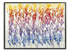 Threading Fabrics by (John Andrew Perello dit) Jonone, 2014, Acrylique sur toile, sold Jul 2021