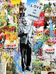 Einstein by Thierry Guetta, 2015, Technique mixte et sérigraphie sur papier, sold Jul 2021