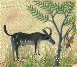 Chasseur à l'arc by Pilipili Mulongoy, Gouache sur papier, sold Mar 2021