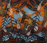 Oiseaux by Pilipili Mulongoy, Huile sur toile, sold Mar 2021