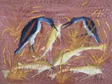 Poissons et volatiles by Bela, Huile sur panneau d'Isorel, sold Mar 2021