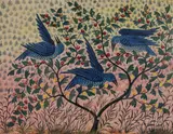 Sans titre, 1957 by Sylvestre Kaballa, Huile sur toile marouflée sur panneau, sold Mar 2021