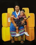 Mabel et Akuyo (Yellow is the colour of water series), 2016 by Jeremiah Quarshie, Acrylique sur toile, sold Jun 2021