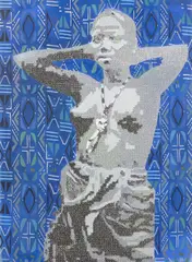 Femme Wolof (collection Mémoire Sénégalaise), 2019 by Alioune Diagne, Acrylique sur toile, sold Jun 2021