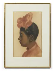 Retrato de Nina by Diego Rivera, 1937, Fusain, craie et sanguine sur papier, sold Dec 2021