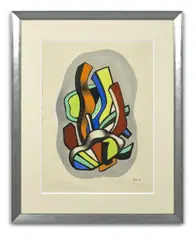 Composition monumentale by Fernand Léger, 1950, Gouache sur papier, sold Dec 2021