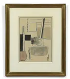 Intérieur à la commode by Roger de La Fresnaye, 1919-1920, Aquarelle, pastel et encre sur papier, sold Dec 2021