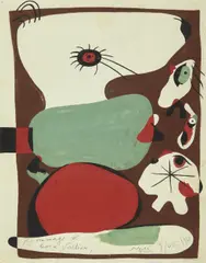 Composition by Joan Miró, 1960, Gouache sur papier, sold Dec 2021