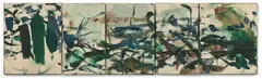 UNTITLED - Circa 1989 by Joan Mitchell, Huile sur toile (en 5 parties), sold Dec 2021
