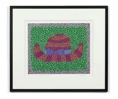 Chapeau (II) by Yayoi Kusama, 2000, Sérigraphie en couleurs, pailletée, sold Nov 2021
