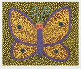 Papillon (I) by Yayoi Kusama, 2000, Sérigraphie en couleurs, pailletée, sold Nov 2021