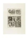 Neuf têtes by Pablo Picasso, 1934, Eau-forte et pointe sèche sur Vergé ancien, datée dans la planche, sold Nov 2021