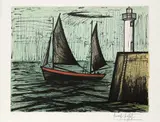 Bâteaux de pêche by Bernard Buffet, 1984, Lithographie en 8 couleurs, sold Nov 2021