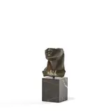 Portrait d'homme by Igor Mitoraj, 1984, Bronze à patine brune, sold Nov 2021