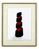 Red and black column by David Nash, 2000, Pochoir en couleurs, sold Nov 2021