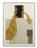 White square by James Brown, 1990, Linograpvure et collage en couleurs, sold Nov 2021