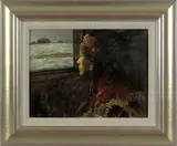 portrait of a woman seated before a window by Zhiyue Zheng, oil on canvas, sold Nov 2008
