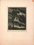 titled "Wash Girl by Samuel Joseph Brown, woodcut, sold Nov 2008