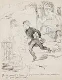 Couple au port by Fred Pailhès, 1949, Fusain et pastel sur papier, sold Jun 2009