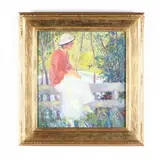 On the Fence by Edmund Marion Ashe, Oil on canvas (lined), sold Sep 2017