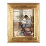 Child in Rocker by Edmund Marion Ashe, Oil on canvas (lined), sold Sep 2017