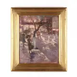 New York Street Scene by Edmund Marion Ashe, Oil on board, sold Sep 2017