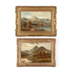 Two Scottish Highland Landscapes by Sidney Yates Johnson, Oil on linen, sold Aug 2017