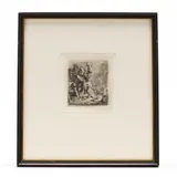 Stoning of St. Stephen by Rembrandt Harmensz van Rijn, Etching on laid paper, sold Aug 2017