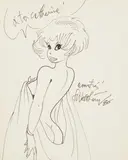 François WALTHÉRY by François Walthéry, Feutre sur papier pour deux dessins dédicace représentant Natacha. Dédicacés, signés et datés «86»., sold Nov 2021
