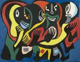 Trois pangols espérance, 1991 by Philippe Sène, Huile sur toile, sold Nov 2021
