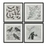 Drawing for 'preparing the flute' (Bird catcher #1), 2006 by William Kentridge, Ensemble de quatre dessins, sold Nov 2021
