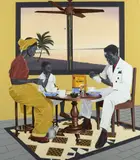 Déjeuner en vacances, 2021 by Jourdan Tchoffo Kuete, Acrylique sur toile, sold Nov 2021