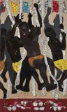 Whites ropes, whites lenses, 2019 by Godwin Champs Namuyimba, Acrylique sur toile, sold Nov 2021