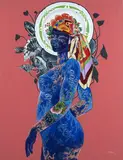 Silent rise 2 (série AquariHomme), 2021 by Arnold Fokam, Acrylique sur toile, sold Nov 2021