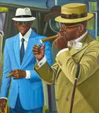 Collabo, 2021 by Zemba Luzamba, Huile sur toile, sold Nov 2021