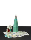 27 août 1948 by Bodys Isek Kingelez, Technique mixte et assemblage de carton fin, papier et plastique transparent, sold Nov 2021
