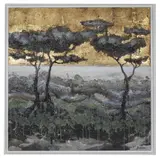 The Trees II by Etienne Boiteux, 2021, Peinture aerosol, acrylique et collage sur toile, sold Nov 2021