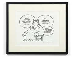 Sans titre by Philippe Geluck, Encre de Chine sur papier, sold Nov 2021