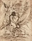 Pan et Vénus observés par Cupidon by Pietro Testa, Plume et encre brune, sold Jun 2020