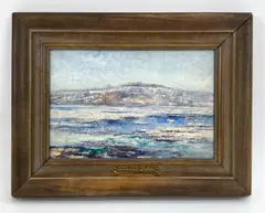 Hudson River by Leonard Moore Davis, Oil on board, sold Jan 2024